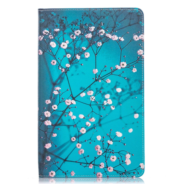 Colored Drawing Plum Blossom Pattern Horizontal Flip Leather Case for Galaxy Tab A 10.1 (2019) T510 / T515, with Holder & Card Slots & Wallet