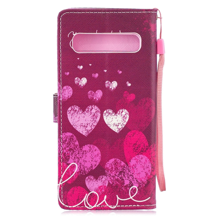 Letter and Heart Pattern Horizontal Flip Leather Case for Galaxy S10 5G, with Holder & Card Slots & Wallet