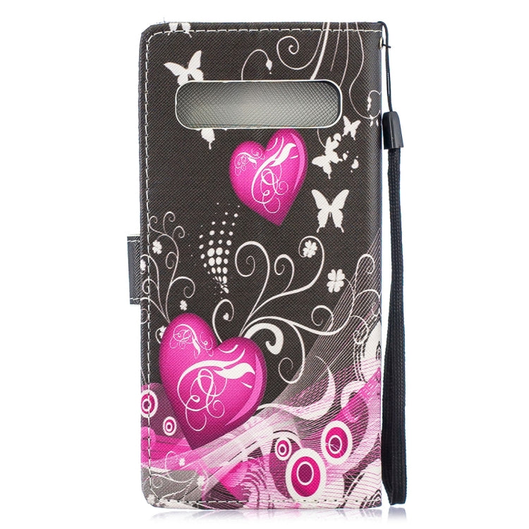 Peach Heart Pattern Horizontal Flip Leather Case for Galaxy S10 5G, with Holder & Card Slots & Wallet