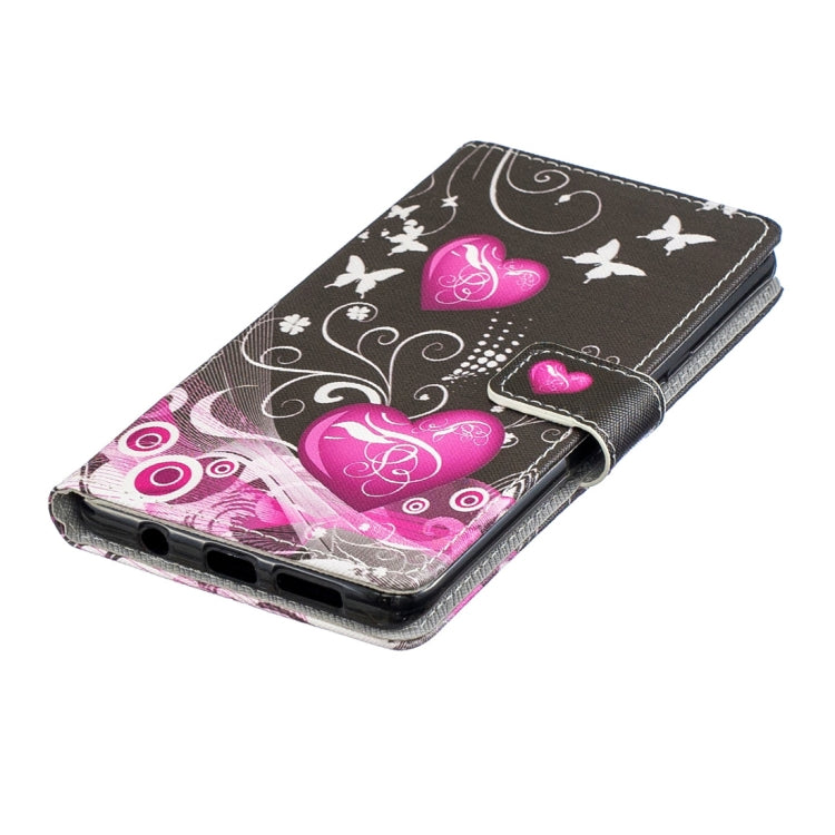 Peach Heart Pattern Horizontal Flip Leather Case for Galaxy S10 5G, with Holder & Card Slots & Wallet