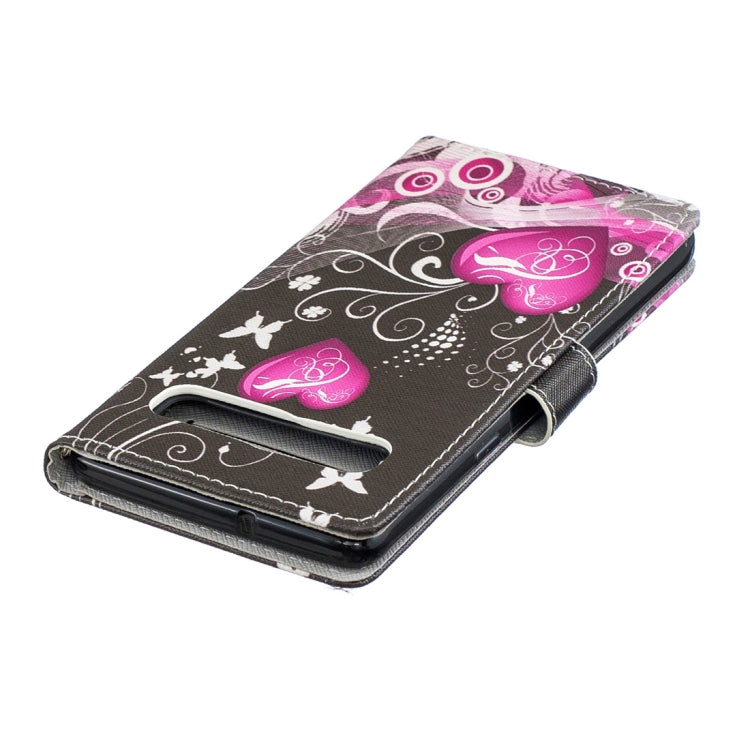 Peach Heart Pattern Horizontal Flip Leather Case for Galaxy S10 5G, with Holder & Card Slots & Wallet