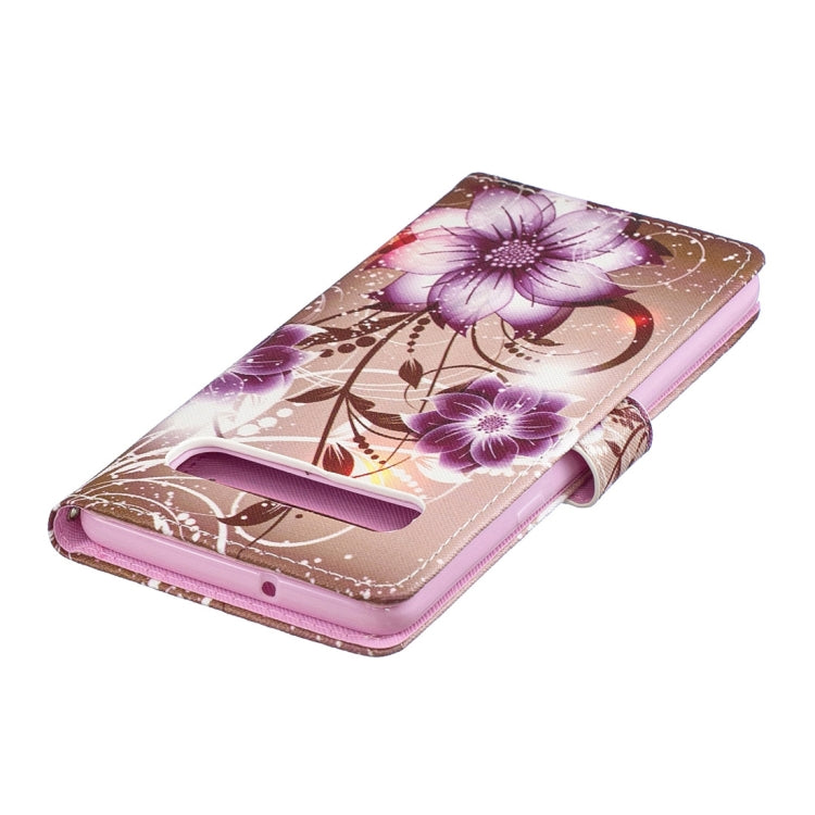 Lotus Pattern Horizontal Flip Leather Case for Galaxy S10 5G, with Holder & Card Slots & Wallet