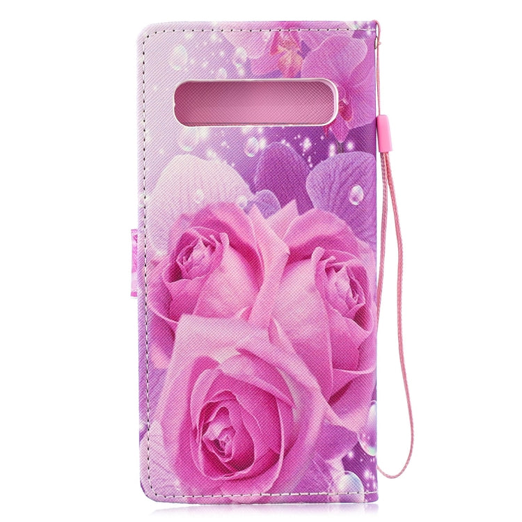 Rose Pattern Horizontal Flip Leather Case for Galaxy S10 5G, with Holder & Card Slots & Wallet