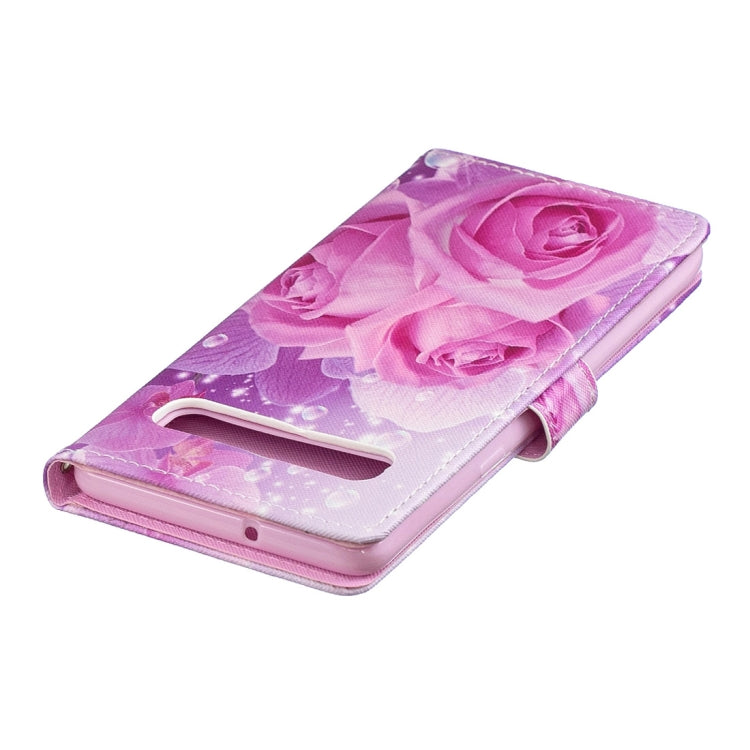 Rose Pattern Horizontal Flip Leather Case for Galaxy S10 5G, with Holder & Card Slots & Wallet