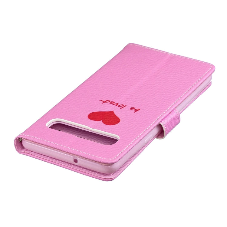 Heart Pattern Horizontal Flip Leather Case for Galaxy S10 5G, with Holder & Card Slots & Wallet