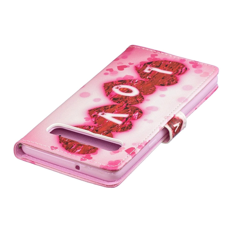 Love Pattern Horizontal Flip Leather Case for Galaxy S10 5G, with Holder & Card Slots & Wallet