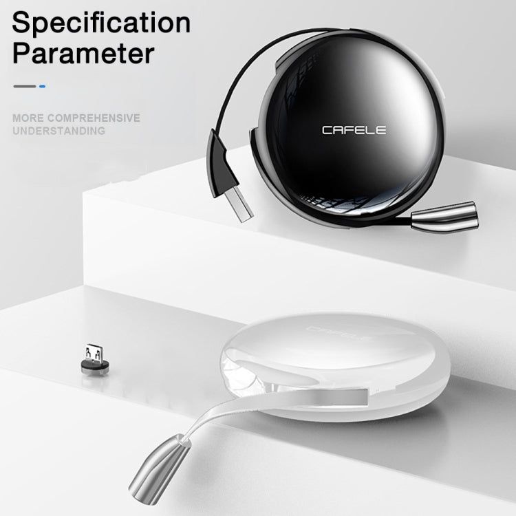 CAFELE Excellent Action Series USB to Micro USB Retractable Zinc Alloy Magnetic Adsorption Charging Data Cable, Length: 1m