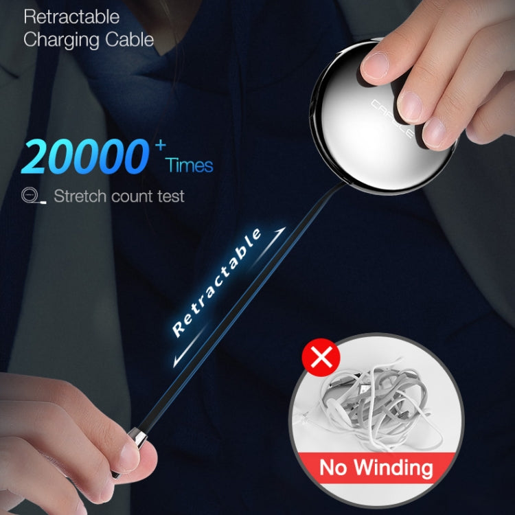 CAFELE Excellent Action Series USB to Micro USB Retractable Zinc Alloy Magnetic Adsorption Charging Data Cable, Length: 1m