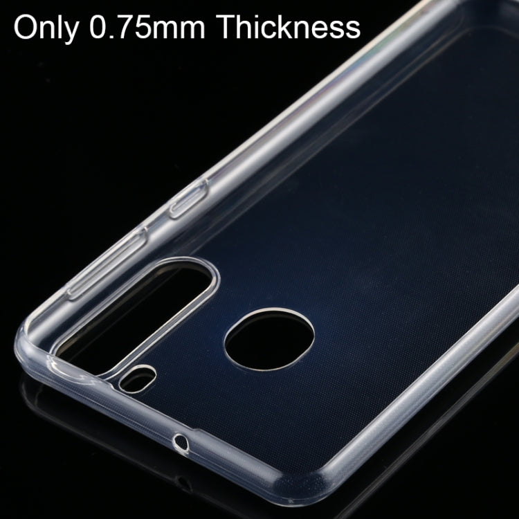 For Galaxy A21 0.75mm Ultrathin Transparent TPU Soft Protective Case