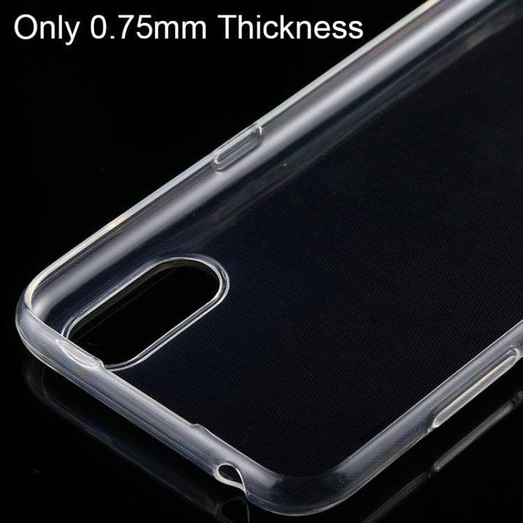 For Galaxy A01 0.75mm Ultrathin Transparent TPU Soft Protective Case