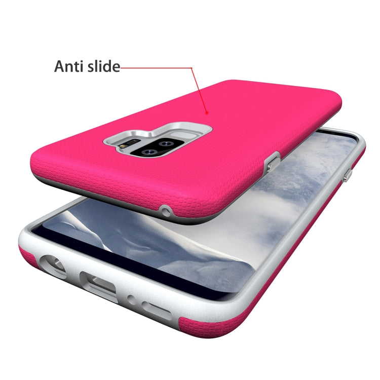For Galaxy S9+ Anti-slip Armor Texture TPU + PC Protective Case Back Cover Shell