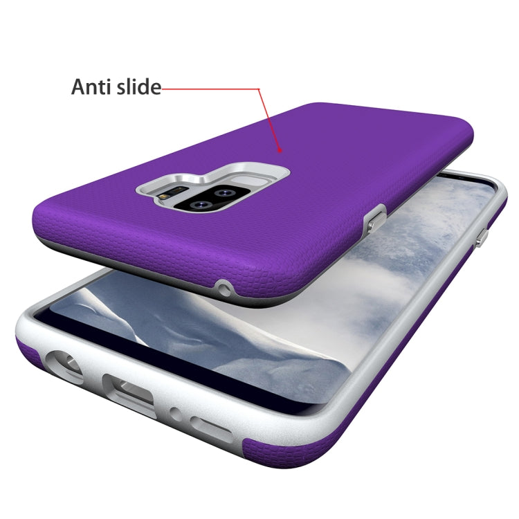 For Galaxy S9+ Anti-slip Armor Texture TPU + PC Protective Case Back Cover Shell