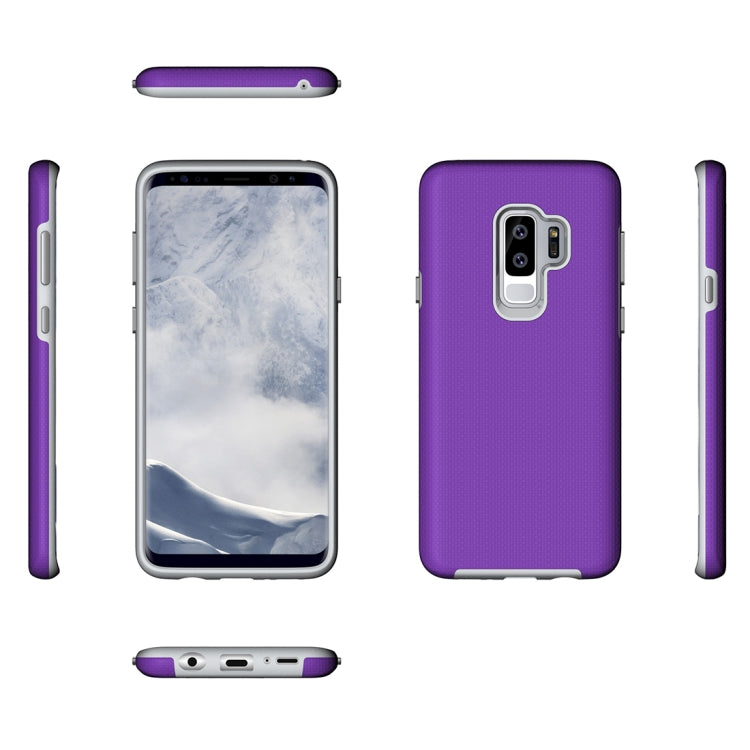 For Galaxy S9+ Anti-slip Armor Texture TPU + PC Protective Case Back Cover Shell