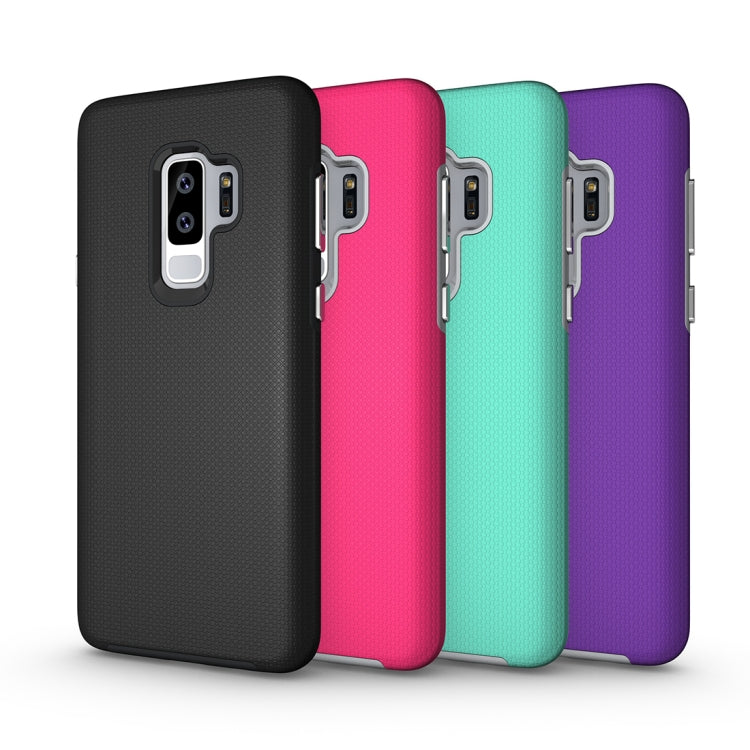 For Galaxy S9+ Anti-slip Armor Texture TPU + PC Protective Case Back Cover Shell