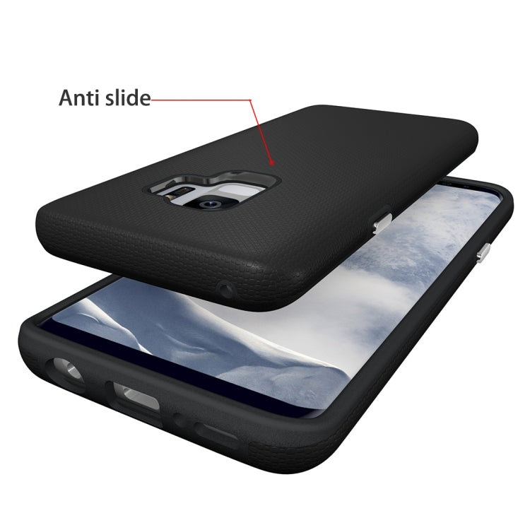 For Galaxy S9 Anti-slip Armor Texture TPU + PC Protective Case Back Cover Shell