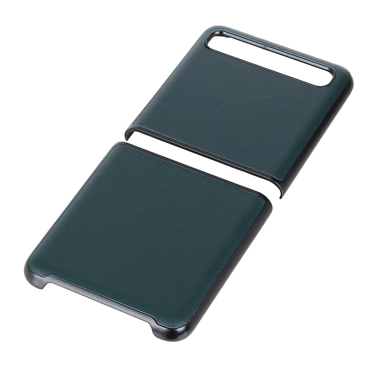 For Galaxy Z Flip Genuine Leather Lambskin Texture Folding Protective Case