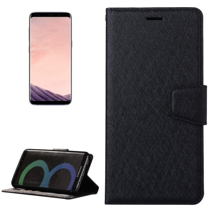 For Galaxy S8 Silk Texture Horizontal Flip Leather Case with Wallet & Holder & Card Slot & Photo Frame