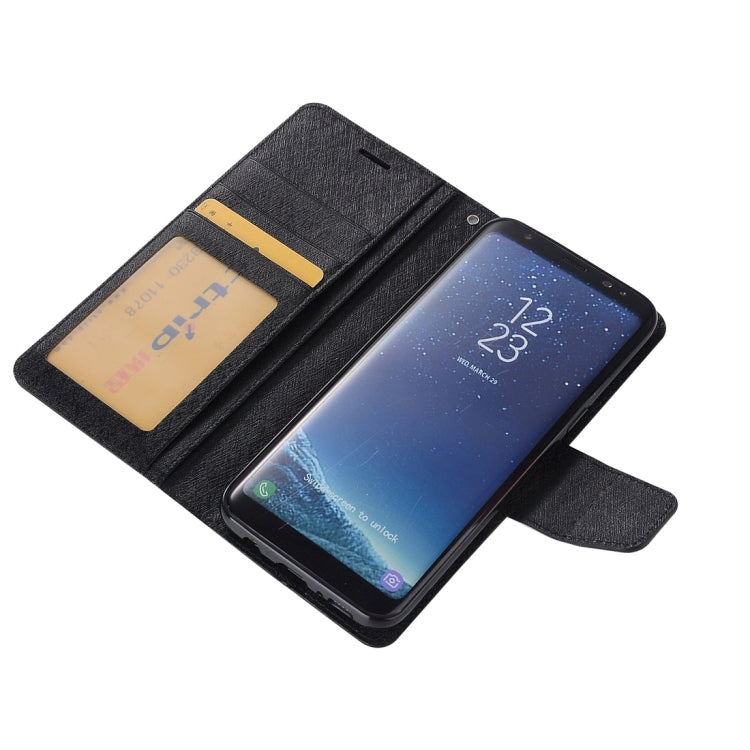For Galaxy S8 Silk Texture Horizontal Flip Leather Case with Wallet & Holder & Card Slot & Photo Frame