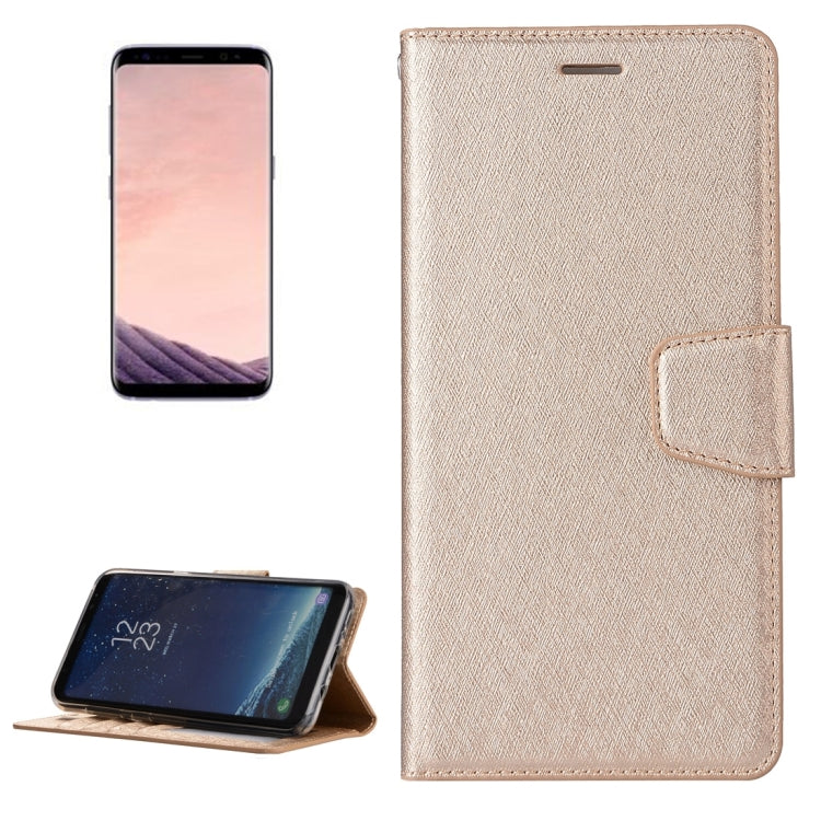 For Galaxy S8 Silk Texture Horizontal Flip Leather Case with Wallet & Holder & Card Slot & Photo Frame