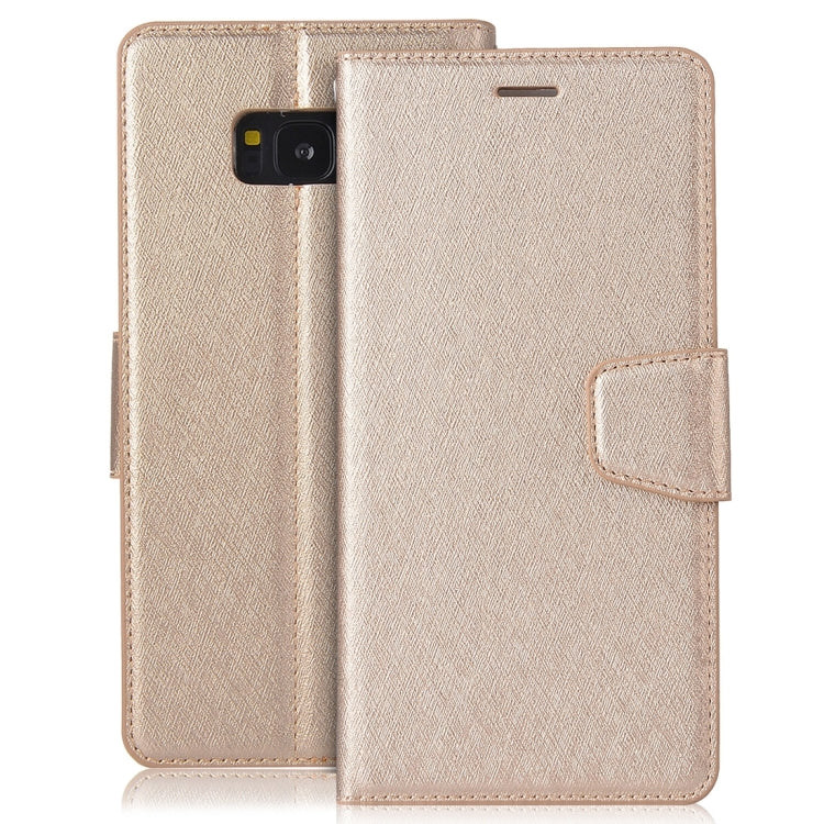For Galaxy S8 Silk Texture Horizontal Flip Leather Case with Wallet & Holder & Card Slot & Photo Frame