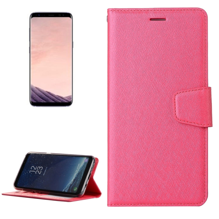 For Galaxy S8 Silk Texture Horizontal Flip Leather Case with Wallet & Holder & Card Slot & Photo Frame