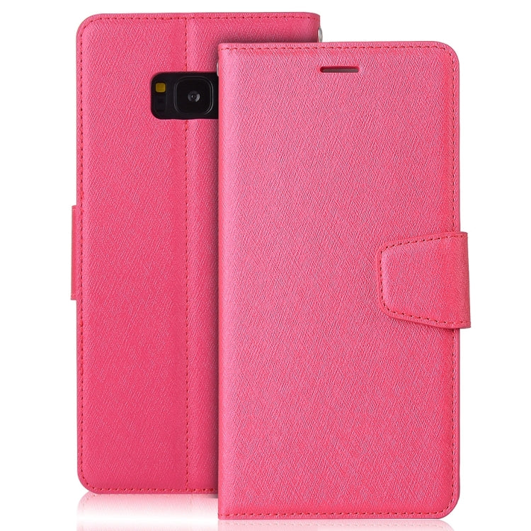 For Galaxy S8 Silk Texture Horizontal Flip Leather Case with Wallet & Holder & Card Slot & Photo Frame