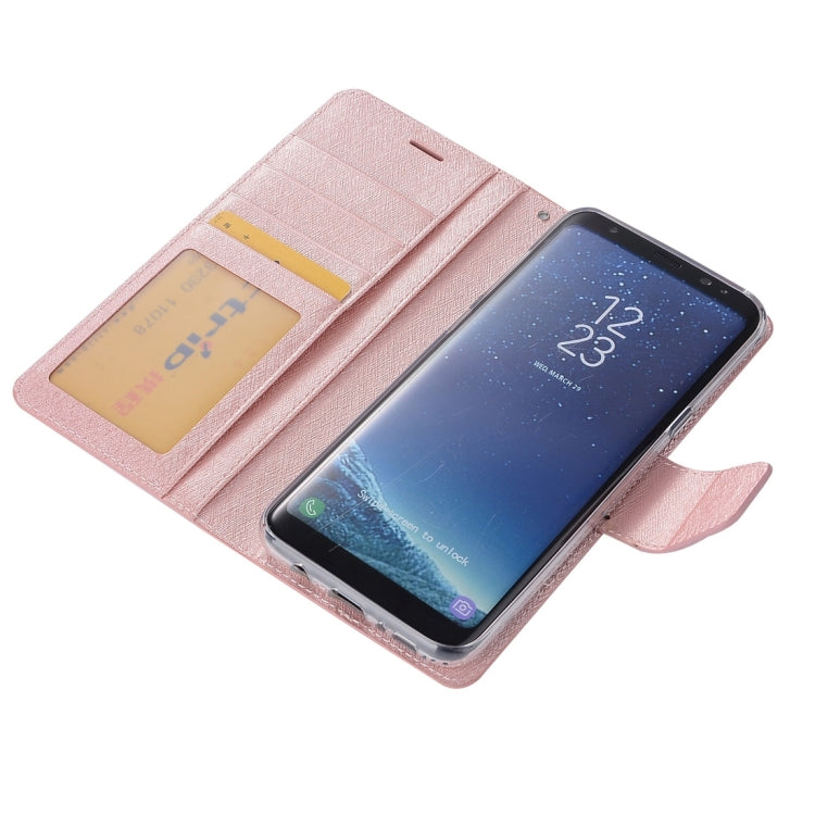 For Galaxy S8 Silk Texture Horizontal Flip Leather Case with Wallet & Holder & Card Slot & Photo Frame