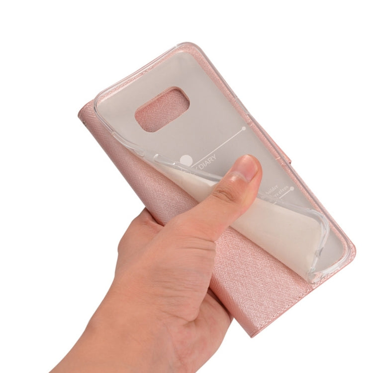 For Galaxy S8 Silk Texture Horizontal Flip Leather Case with Wallet & Holder & Card Slot & Photo Frame