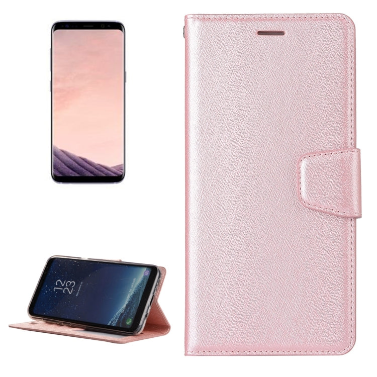 For Galaxy S8 Silk Texture Horizontal Flip Leather Case with Wallet & Holder & Card Slot & Photo Frame