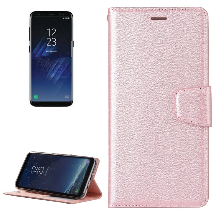 For Galaxy S8 + / G9550 Silk Texture Horizontal Flip Leather Case with Wallet & Holder & Card Slot & Photo Frame