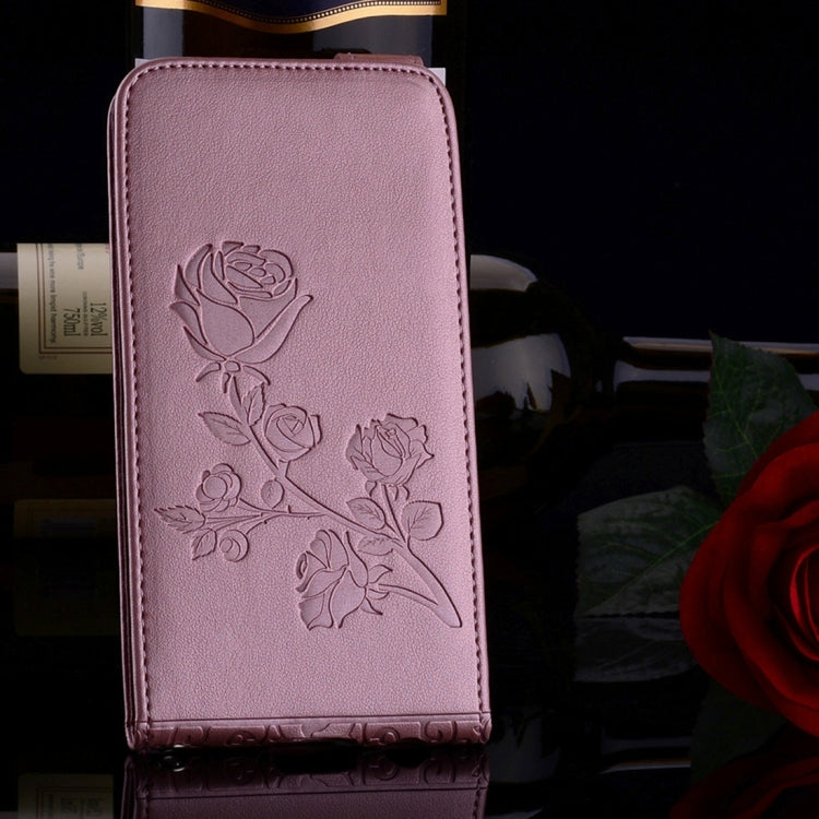 For Galaxy A3 (2017) Roses Pressed Flowers Pattern Vertical Flip Leather Case with Card Slot & Lanyard