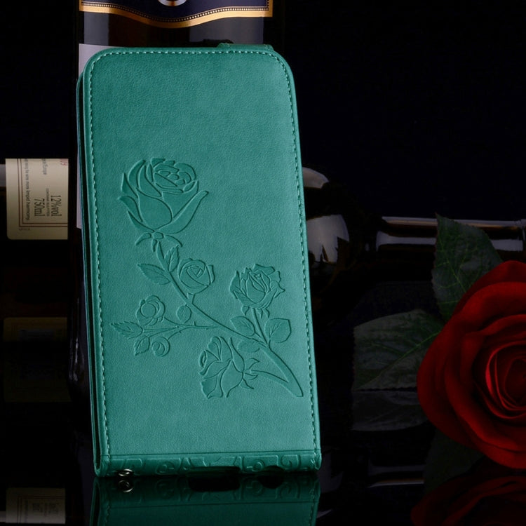 For Galaxy A3 (2017) Roses Pressed Flowers Pattern Vertical Flip Leather Case with Card Slot & Lanyard