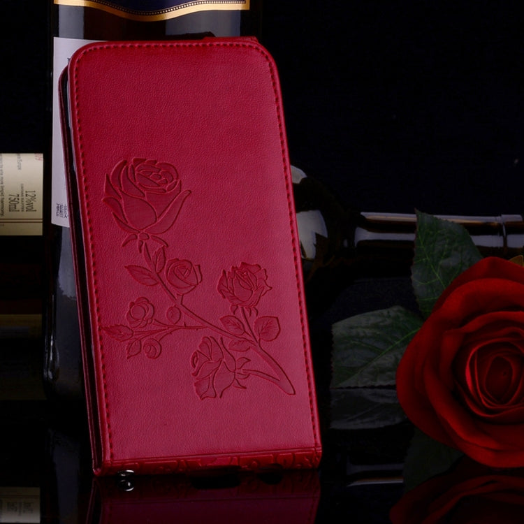 For Galaxy A3 (2017) Roses Pressed Flowers Pattern Vertical Flip Leather Case with Card Slot & Lanyard