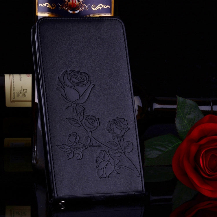 For Galaxy A5 (2017) Roses Pressed Flowers Pattern Vertical Flip Leather Case with Card Slot & Lanyard