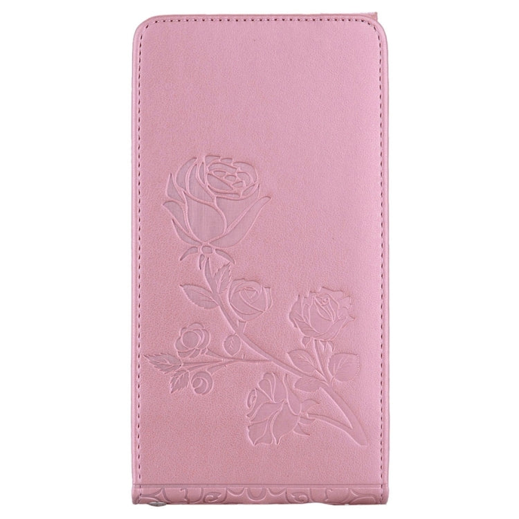 For Galaxy A5 (2017) Roses Pressed Flowers Pattern Vertical Flip Leather Case with Card Slot & Lanyard