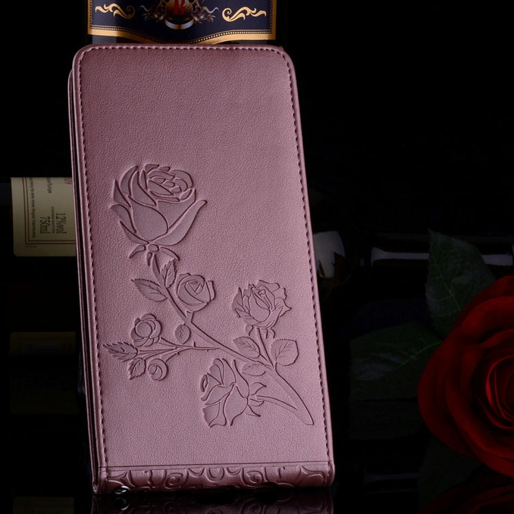 For Galaxy A5 (2017) Roses Pressed Flowers Pattern Vertical Flip Leather Case with Card Slot & Lanyard