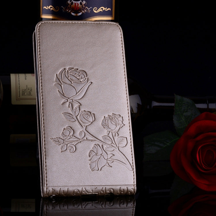For Galaxy A5 (2017) Roses Pressed Flowers Pattern Vertical Flip Leather Case with Card Slot & Lanyard