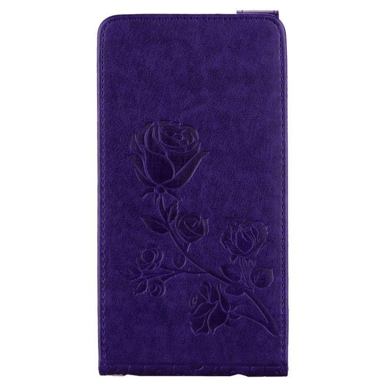 For Galaxy A5 (2017) Roses Pressed Flowers Pattern Vertical Flip Leather Case with Card Slot & Lanyard