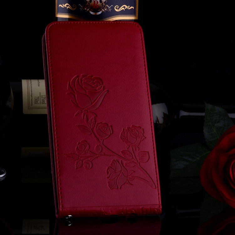 For Galaxy A5 (2017) Roses Pressed Flowers Pattern Vertical Flip Leather Case with Card Slot & Lanyard