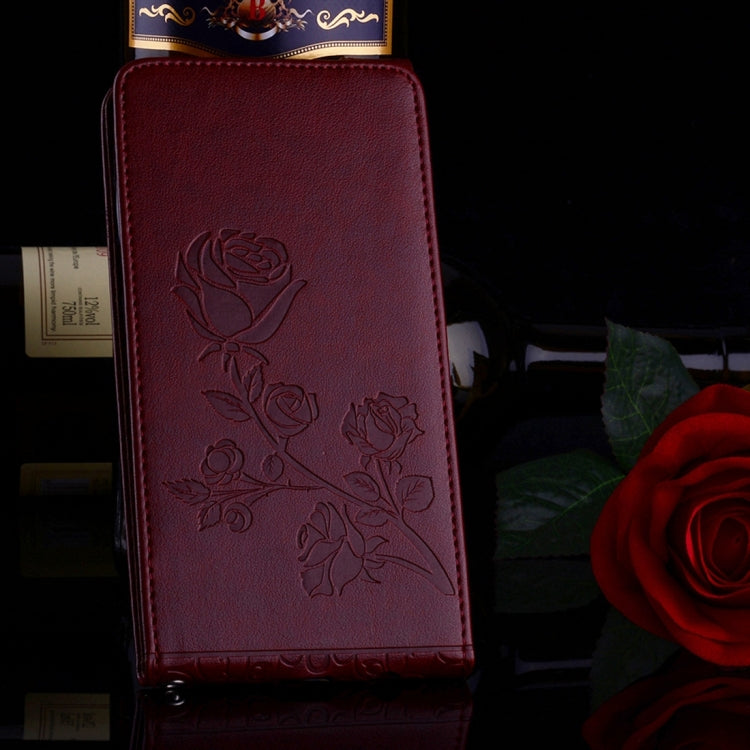 For Galaxy A5 (2017) Roses Pressed Flowers Pattern Vertical Flip Leather Case with Card Slot & Lanyard