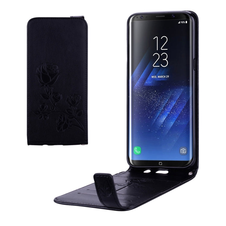 For Galaxy S8 + / G9550 Roses Pressed Flowers Pattern Vertical Flip Leather Case with Card Slot & Lanyard