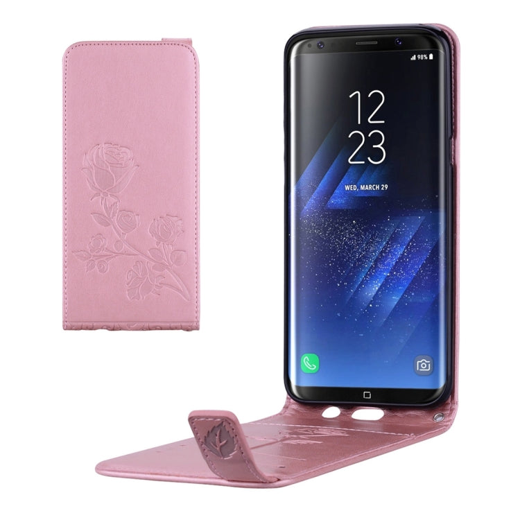 For Galaxy S8 + / G9550 Roses Pressed Flowers Pattern Vertical Flip Leather Case with Card Slot & Lanyard