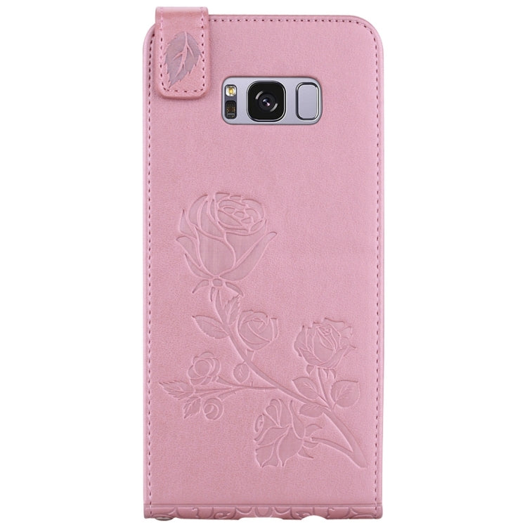 For Galaxy S8 + / G9550 Roses Pressed Flowers Pattern Vertical Flip Leather Case with Card Slot & Lanyard