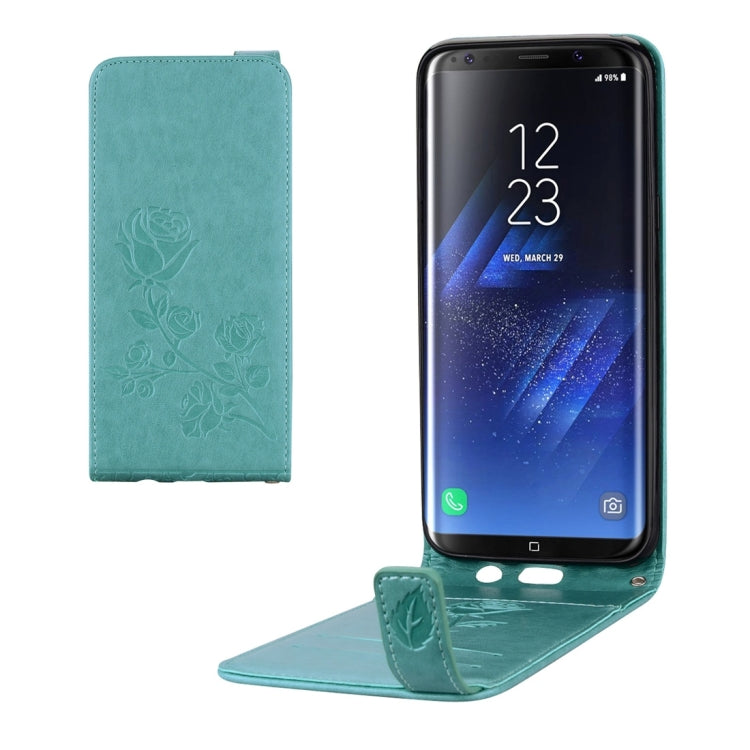 For Galaxy S8 + / G9550 Roses Pressed Flowers Pattern Vertical Flip Leather Case with Card Slot & Lanyard