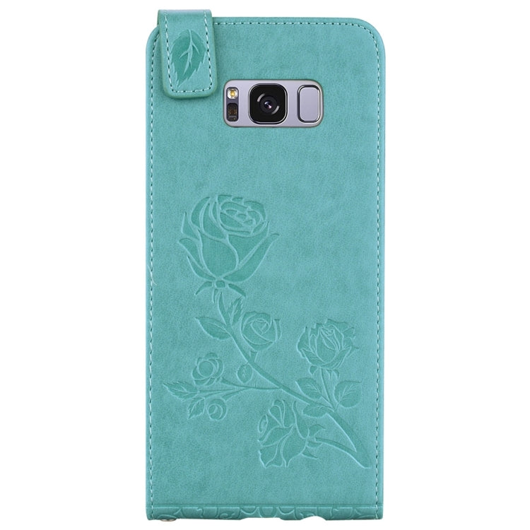 For Galaxy S8 + / G9550 Roses Pressed Flowers Pattern Vertical Flip Leather Case with Card Slot & Lanyard
