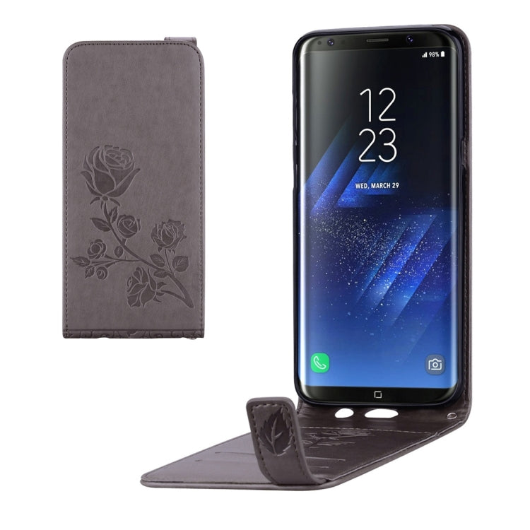 For Galaxy S8 + / G9550 Roses Pressed Flowers Pattern Vertical Flip Leather Case with Card Slot & Lanyard