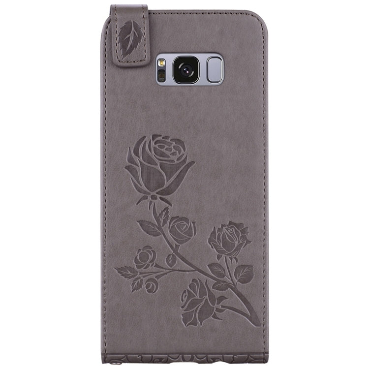 For Galaxy S8 + / G9550 Roses Pressed Flowers Pattern Vertical Flip Leather Case with Card Slot & Lanyard