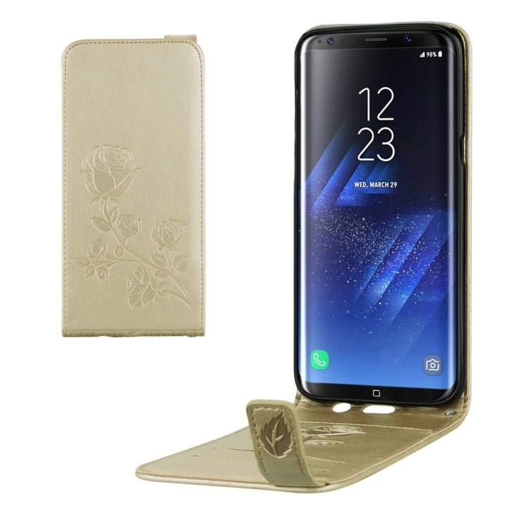 For Galaxy S8 + / G9550 Roses Pressed Flowers Pattern Vertical Flip Leather Case with Card Slot & Lanyard