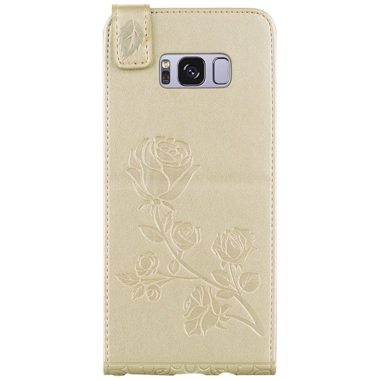 For Galaxy S8 + / G9550 Roses Pressed Flowers Pattern Vertical Flip Leather Case with Card Slot & Lanyard