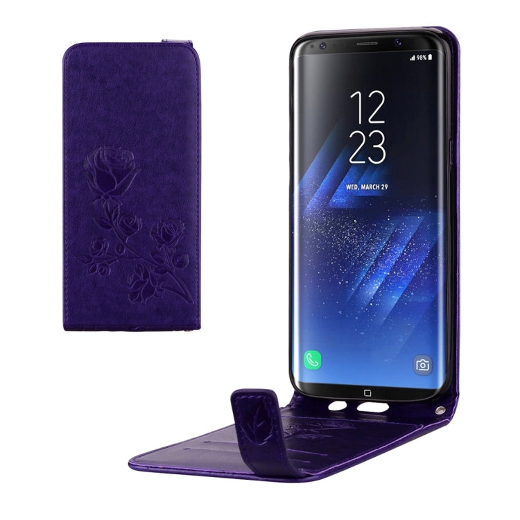 For Galaxy S8 + / G9550 Roses Pressed Flowers Pattern Vertical Flip Leather Case with Card Slot & Lanyard